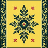 Holiday Laurel Medallion Vintage Inspired Botanical Filigree(Yellow)