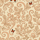 Enchanting Blossom Swirl Paisley Monarch Drift Contemporary Art(Beige)