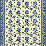 Floral Symphony Beige & Azure Crafted Area(Beige)