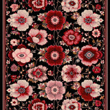 Rustic Low Pile Blossom Design(Black)