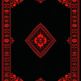 Spooky Black Geometric Horror Motif(Red)