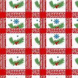 and Layered Plaid with Seasonal Wreath Snowflake Accents(Red)