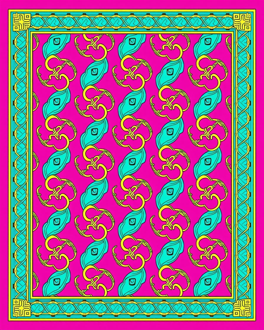 Celtic Knot with Traditional Braided Borders (Pink) - ODIKA