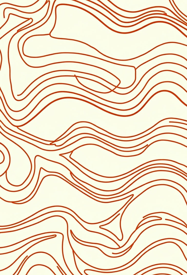 Modern Interlocking Waves with Terra Accents and Lines (Ivory) - ODIKA