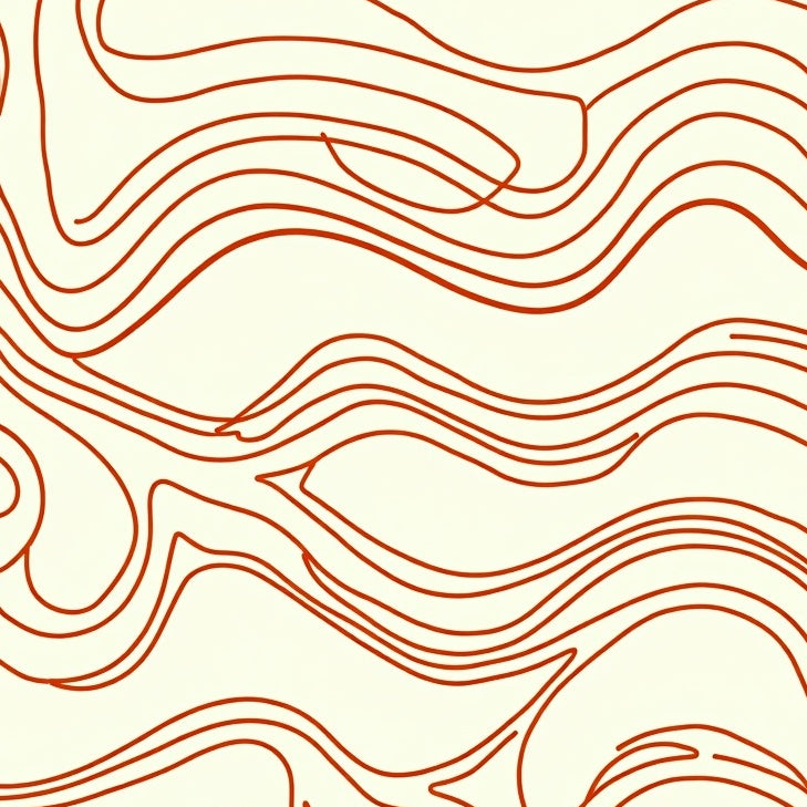 Modern Interlocking Waves with Terra Accents and Lines (Ivory) - ODIKA