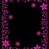 Botanical Flourish with Stylized Floral Vine (Pink)