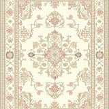 Elegant Medallion Hallway with Non Slip Backing for Entryway(Ivory)