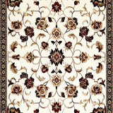 Beige Brown Floral Faux Wool Non Slip(Beige)