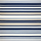 Contemporary with Bold Navy and Beige Stripes Design(Blue)