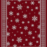 Nostalgic Winter Wonderland Tapestry With Enchanting Snowflake Motif(Red)
