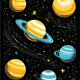 Lively Astronauts and Planets Concept(Orange)
