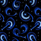 Interstellar Dreamscape with Floating Moons and Starlit Trails (Black)