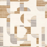 Foldable Kitchen Lightweight Beige Runner Abstract Geometric(Beige)