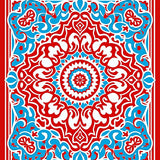 Seaside Medallion Motif with Flowing Scrollwork and Artistic Filigree Design(Red)