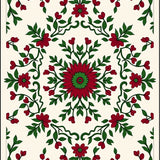 Skye Heirloom Floral Medallion Transitional Distressed Accent (Red)