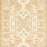 Accent in Beige with Abstract Geometric Shapes and Border Detail(Beige)
