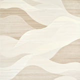 Elegant Beige Geometric Wave Design Area(Beige)