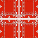 Holiday Patchwork Tartan with Whimsical Snow Crystal Flourishes(Red)