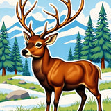 Snowy Mountain Wilderness Adventure Decorative Accent(Brown)