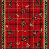 Vintage Plaid Tartan Inspired Design with Holly Leaf Details(Red)