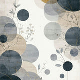 Contemporary Beige and Smoke Area with Abstract Floral Medallion Design(Gray)