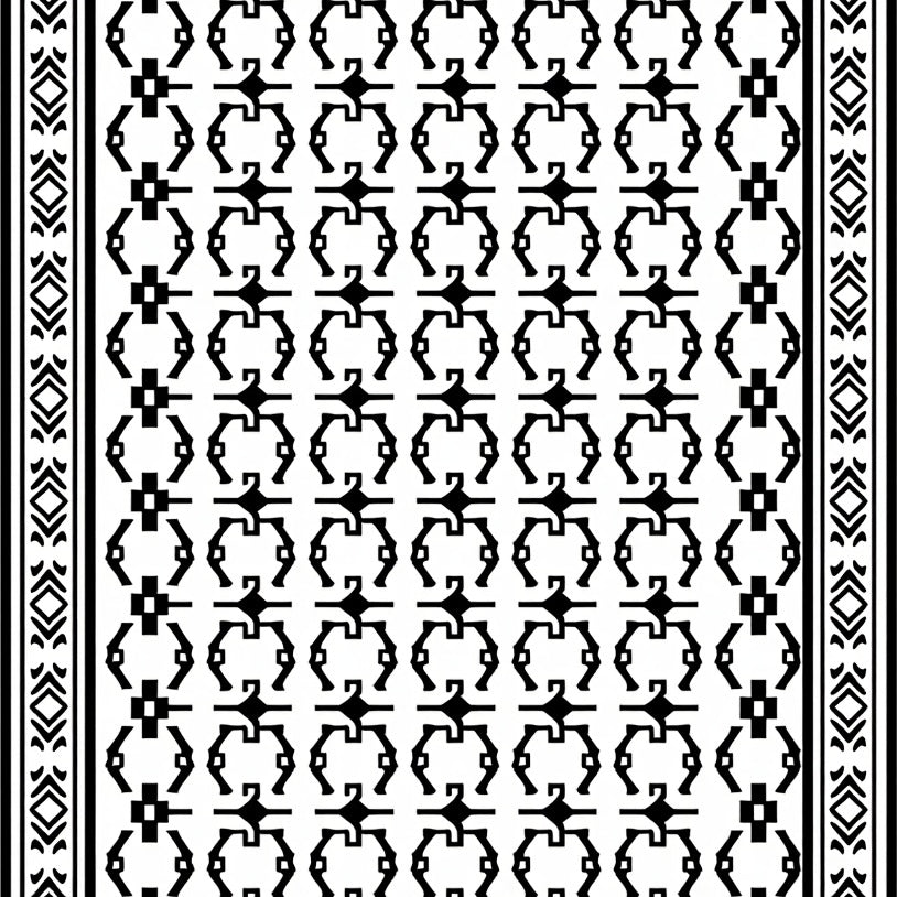 Heritage Labyrinth Showcasing Symmetrical Basketweave (Black) - ODIKA