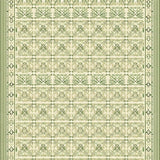 Courtyard Collection Sage Green Trellis Beige Area Non Shedding(Green)