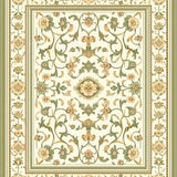 Heirloom Quality Sage Beige Traditional Floral Motif(Beige)