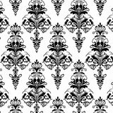 Ornate Floral Damask Baroque Sophisticated Symmetrical (Black)