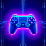 Translucent Controller Digital Backdrop Modern Tech Gaming Art (Blue)