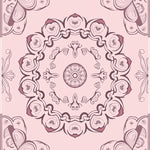 Abstract Floral Medallion Featuring Layered Petals and Ornate Details (Pink) - ODIKA