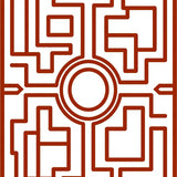 Modern Maze Minimalist Art Inspired Design(Brown)