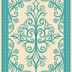 Elegant Vine Scroll Lattice Traditional Decorative Surface (Teal) - ODIKA