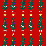 Enchanted Pine Forest Holiday Tree with Sparkling Ornament Motifs(Red)