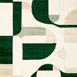 Contemporary Kids Activity Featuring Beige Ground and Abstract Green Shapes(Beige)