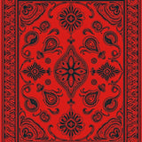 Botanical Paisley Swirl Design Slip Resistant(Red)
