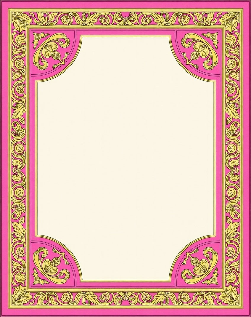 Oriental Damask Scrollwork Anti Slip Machine (Pink) - ODIKA