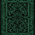 Abstract Botanical Vine Trellis with Delicate Leaf Tracery (Black) - ODIKA