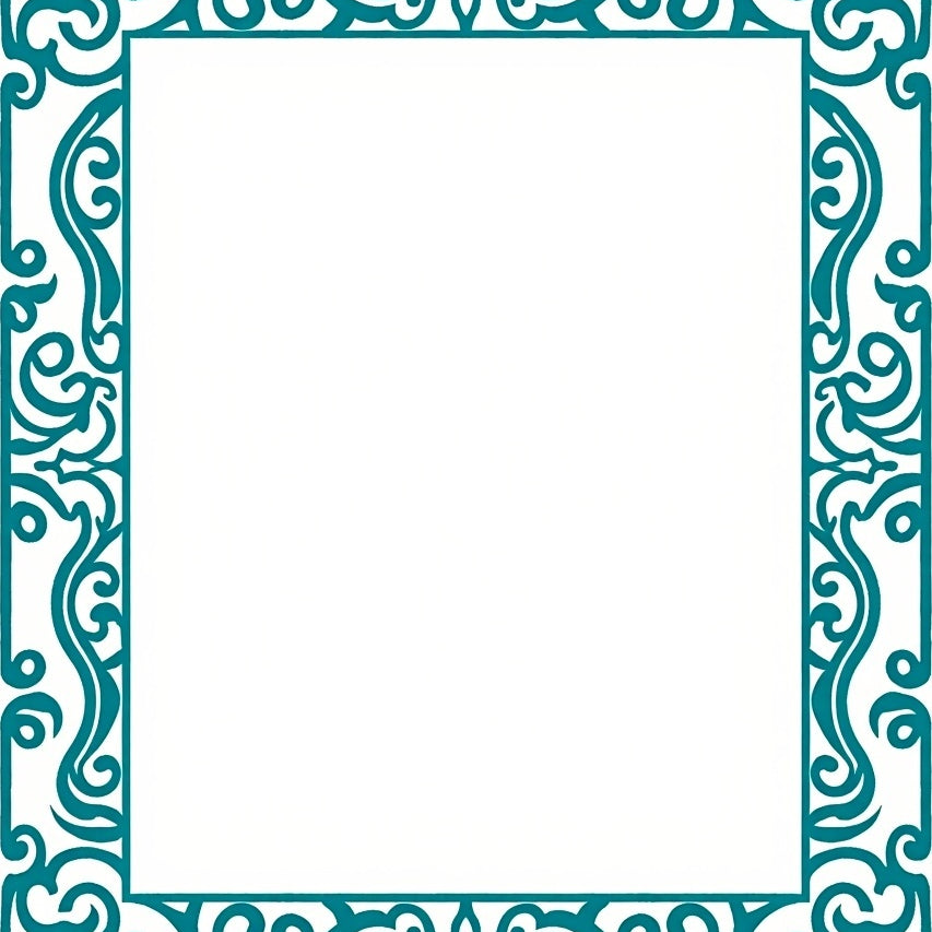 Vintage Scrollwork with Decorative Frame Motifs (Blue) - ODIKA