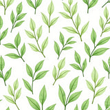 Watercolor Botanical Vine with Delicate Leaf Motifs (Green)