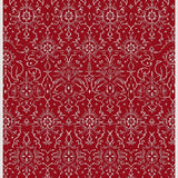 Nordic Winter Snowflake Motif with Festive Starburst Accents Interlocking Design(Red)