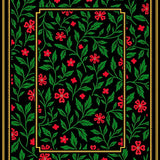 Winter Laurel Vinework Featuring Stylized Holly Berry Clusters(Black)