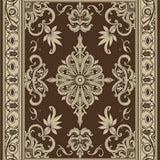 Botanical Scroll Design with Artistic Curves and Leaf Details(Brown)