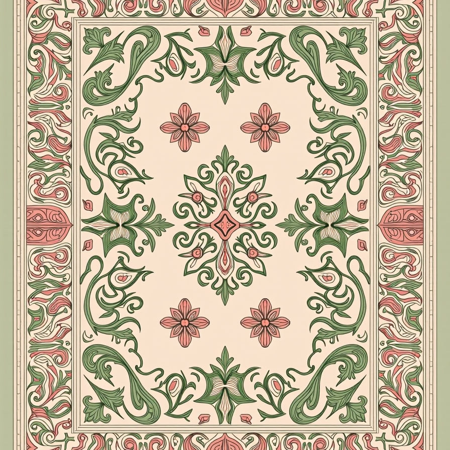 Vintage Vine with Elegant Paisley Motifs (Beige) - ODIKA