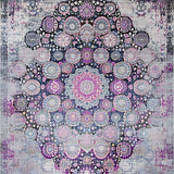 Boho Mosaic Area Rug Featuring Distressed Medallions And Artistic Symmetry(Gray)
