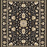 Chic Rustic Black Botanical Print(Black)