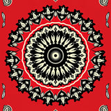 Burst Medallion Ornate Boho Chic Statement Floor Art (Red)