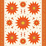 Bold Citrus Burst Medallion Symmetrical Ornate Decorative Artwork(Orange)