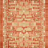 Terracotta Sunset Area Beige Geometric Weave(Red)