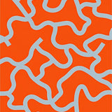 Abstract Smoke Swirl Interlocking Cloud Design(Orange)
